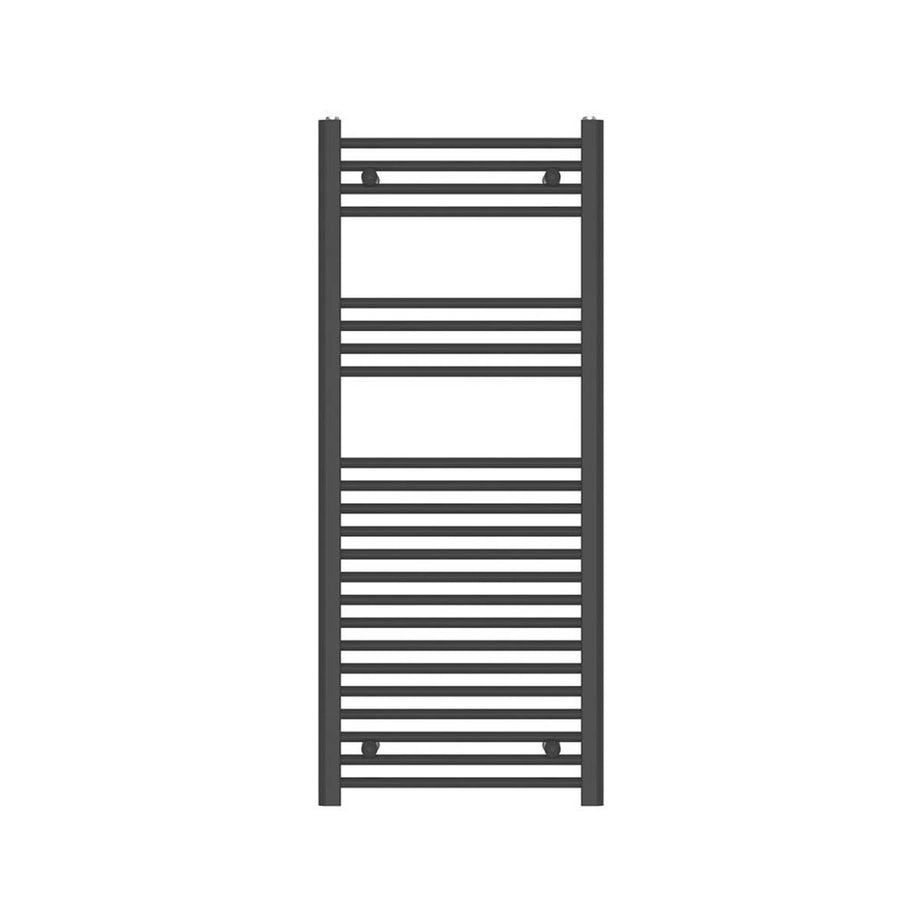 Towel Rail Radiator Black Matt Steel Bathroom Warmer Flat (H)1200(W)500 mm - Image 1