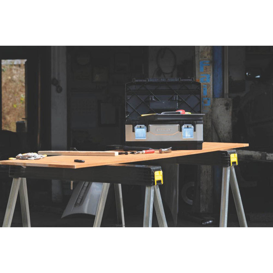Stanley Saw Horses Folding Builders Work Stand Heavy Duty 109cm Pack Of 2 - Image 2