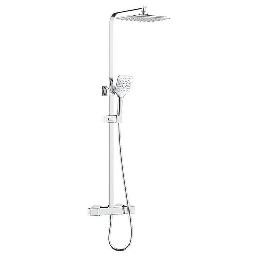 Bristan Thermostatic Mixer Shower Set Exposed Square Bar Twin Head Chrome - Image 1