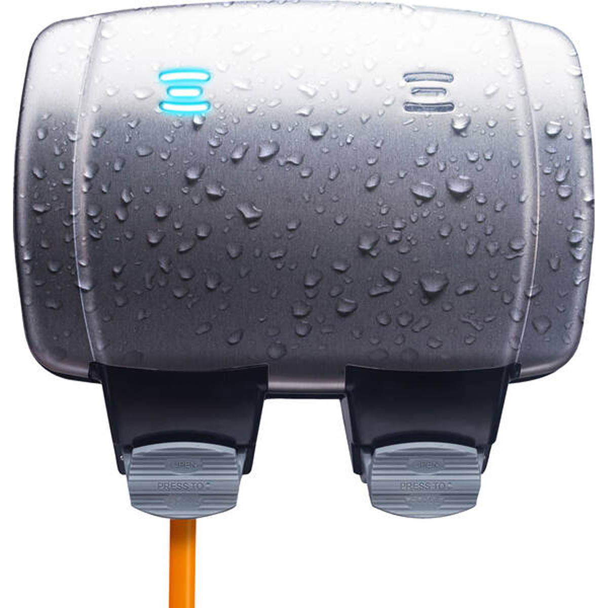 BG Double Switched Socket Outdoor 13A 2 Gang IP66 Weatherproof Brushed Steel - Image 3