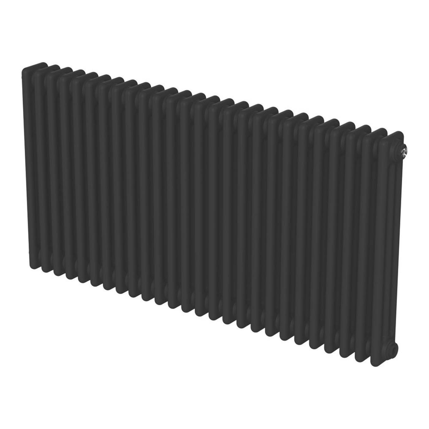 Flomasta 600mm x 1190mm 5160BTU Black Horizontal 3 Column Radiator - Image 1