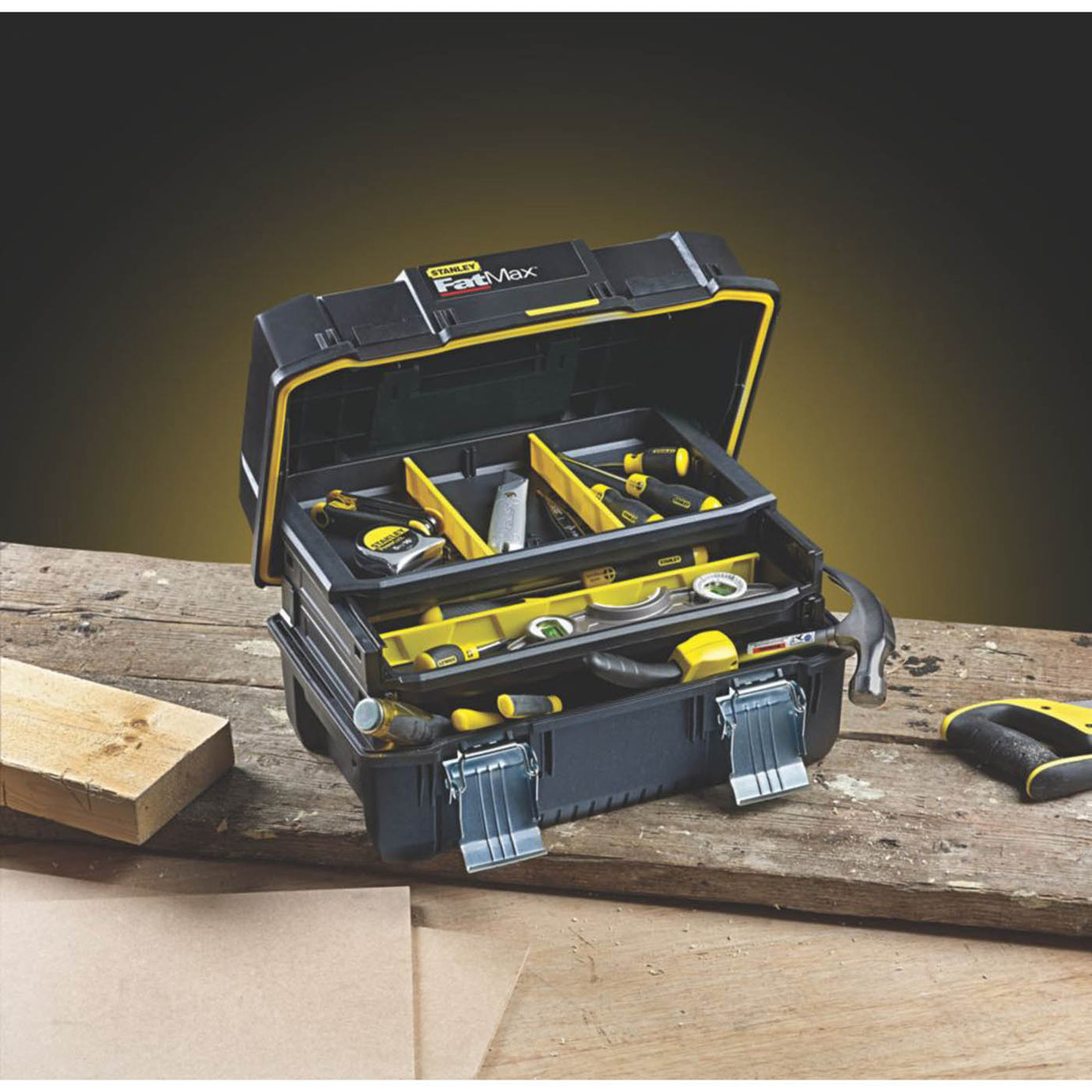 Stanley FatMax Cantilever Tool Box Black 3 Compartments Heavy Duty 18" - Image 6