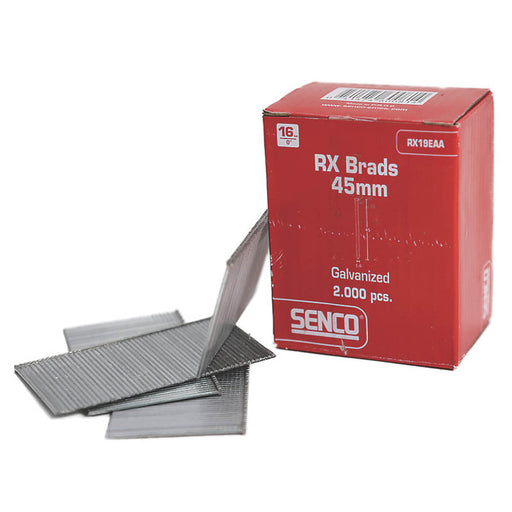 Senco Galvanised Brad Nails Straight Smooth Shank 16ga x 45mm 2000 Pack - Image 1