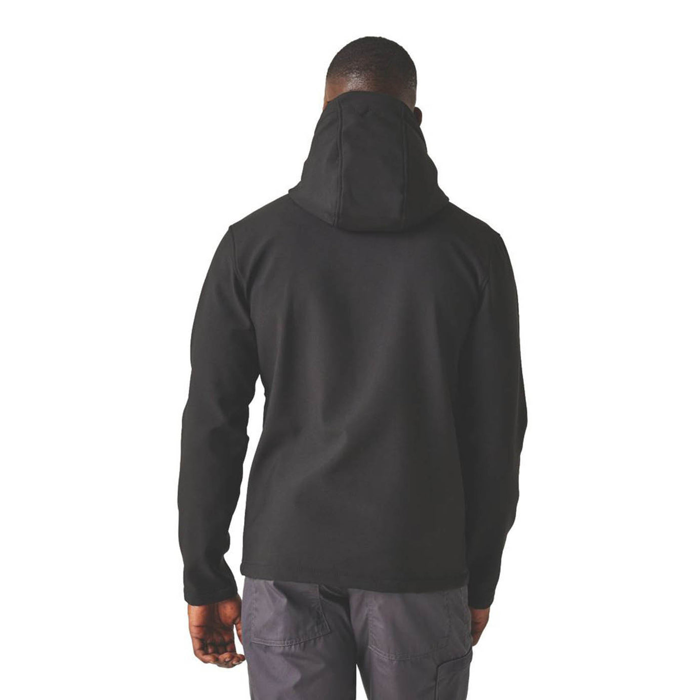 Regatta Work Jacket Mens Black 2 Layer Hooded Coat Full Zip X Large 43.5in Chest - Image 4