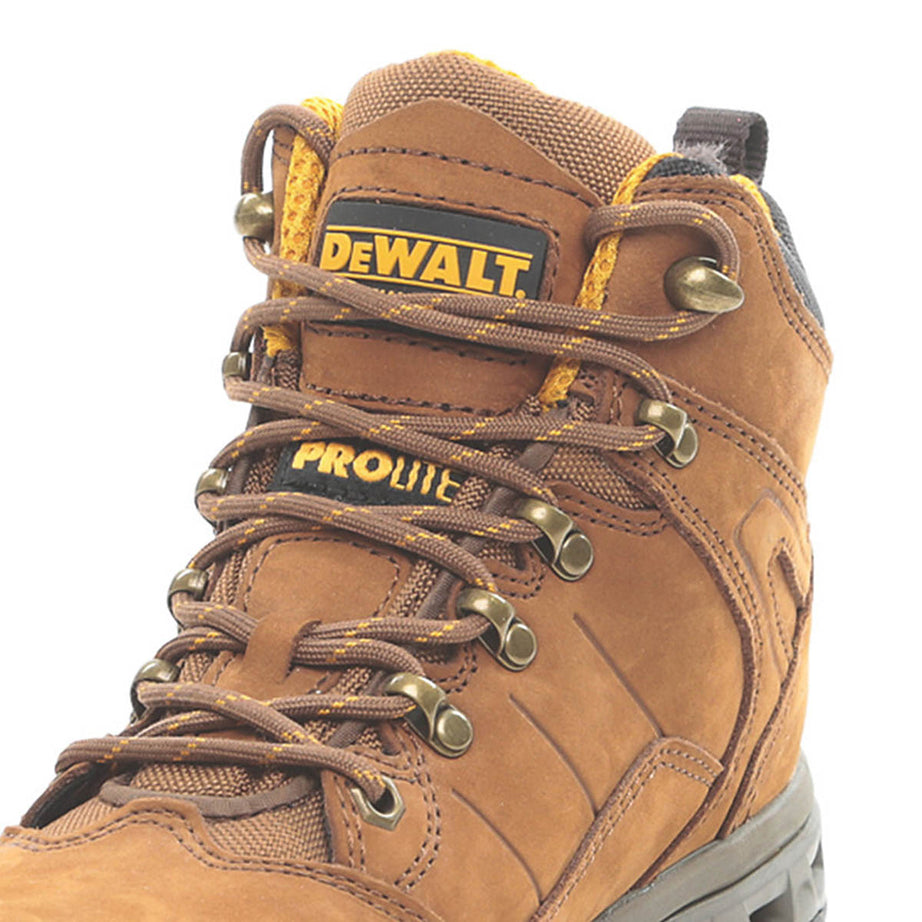 DeWalt Safety Boots Mens Wide Fit Brown Leather Work Shoes Aluminium Toe Size 8 - Image 5