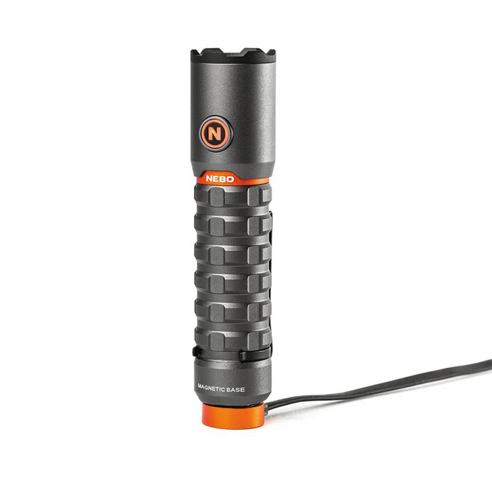 LED Torch Rechargeable Compact Pocket Size Water Impact Resistant Black 500 lm - Image 1