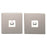 LED Dimmer Switch Set 1-Gang 2-Way Brushed Steel Smart App Control Flat - Image 1