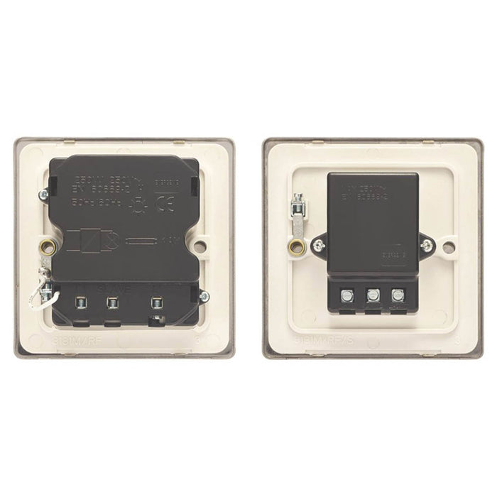 LED Dimmer Switch Set 1-Gang 2-Way Brushed Steel Smart App Control Flat - Image 2