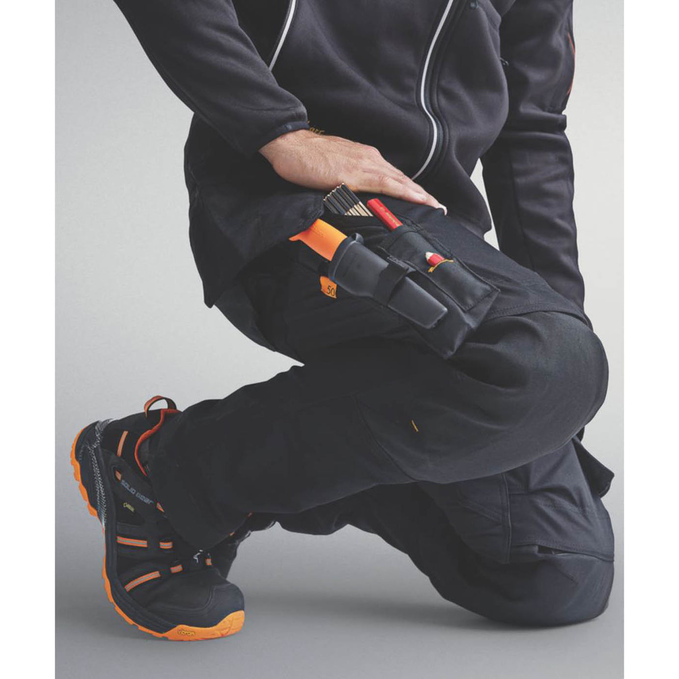 Snickers Work Trousers Mens Slim Fit Black Stretch Multi Pockets Cargo 39W 35L - Image 3