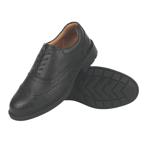 Safety Shoes Mens Wide Fit Black Leather Smart Work Steel Toe Cap Size 11 - Image 1