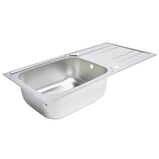 Kitchen Sink 1 Bowl Reversible Drainer Rectangular Stainless Steel 1000 x 500mm - Image 1