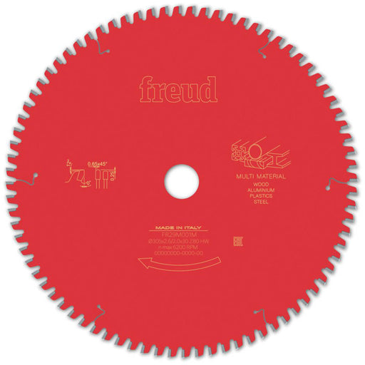 Freud Circular Saw Blade F03FS09891 Red Multi-Material 80T Cutting Disk 305x30mm - Image 1