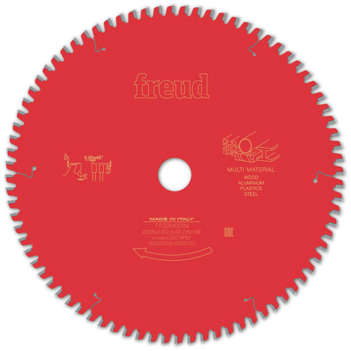 Freud Circular Saw Blade F03FS09891 Multi Material Fine Clean Cut 305x30mm - Image 1