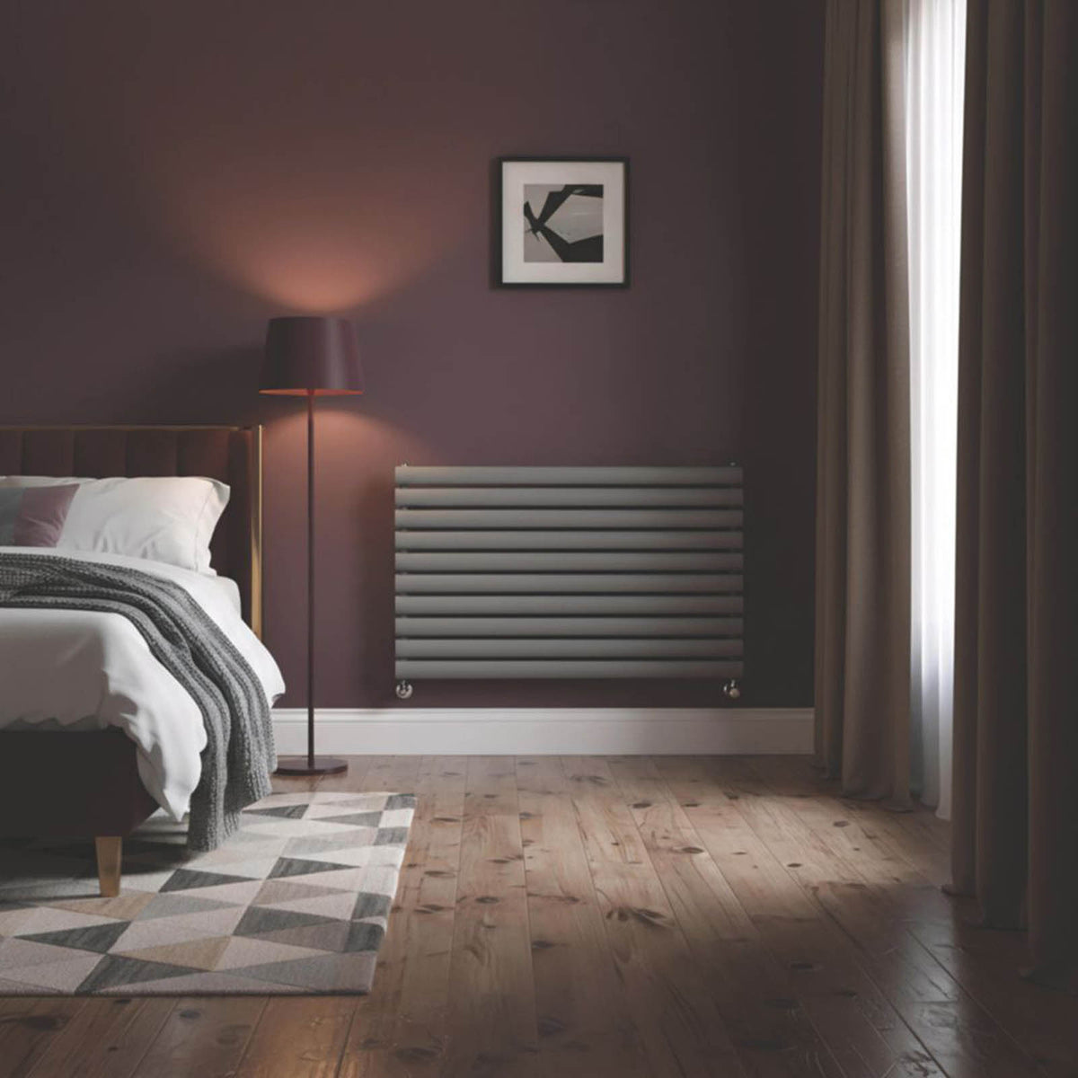 Flomasta Designer Radiator 2626BTU Anthracite Horizontal Single Panel 60x120cm - Image 2