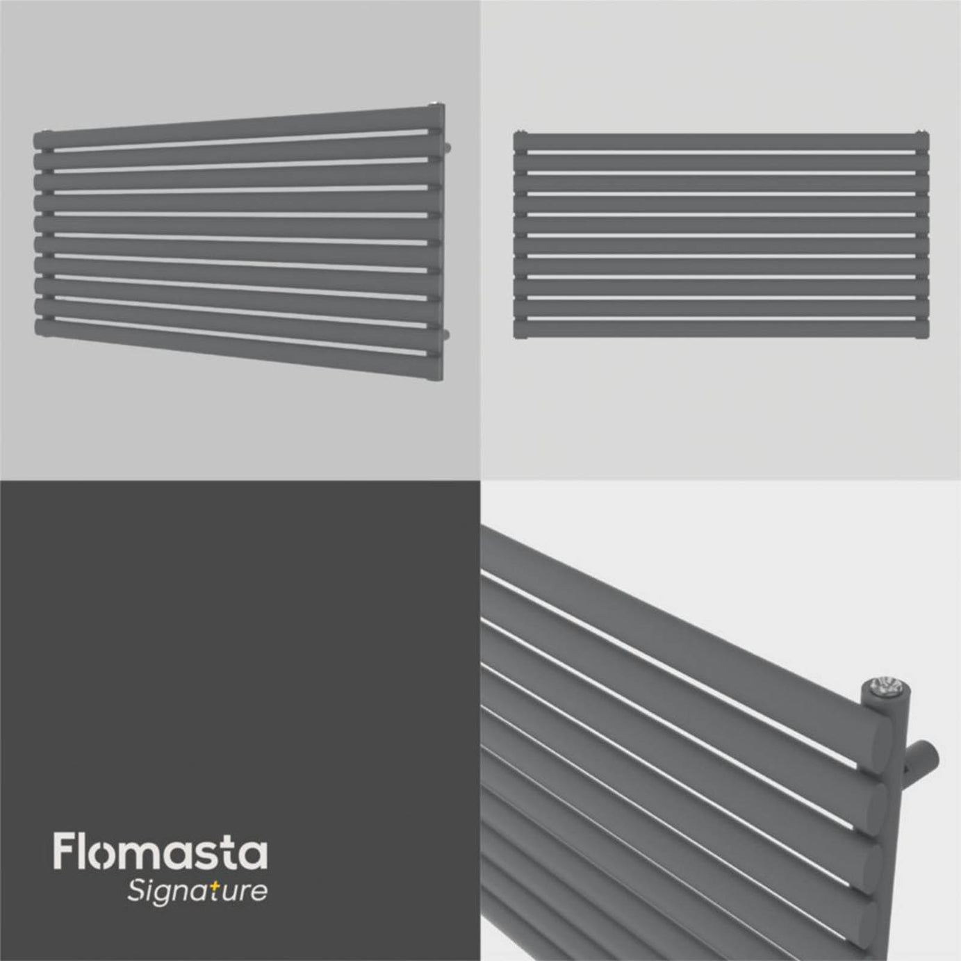Flomasta Designer Radiator 2626BTU Anthracite Horizontal Single Panel 60x120cm - Image 6