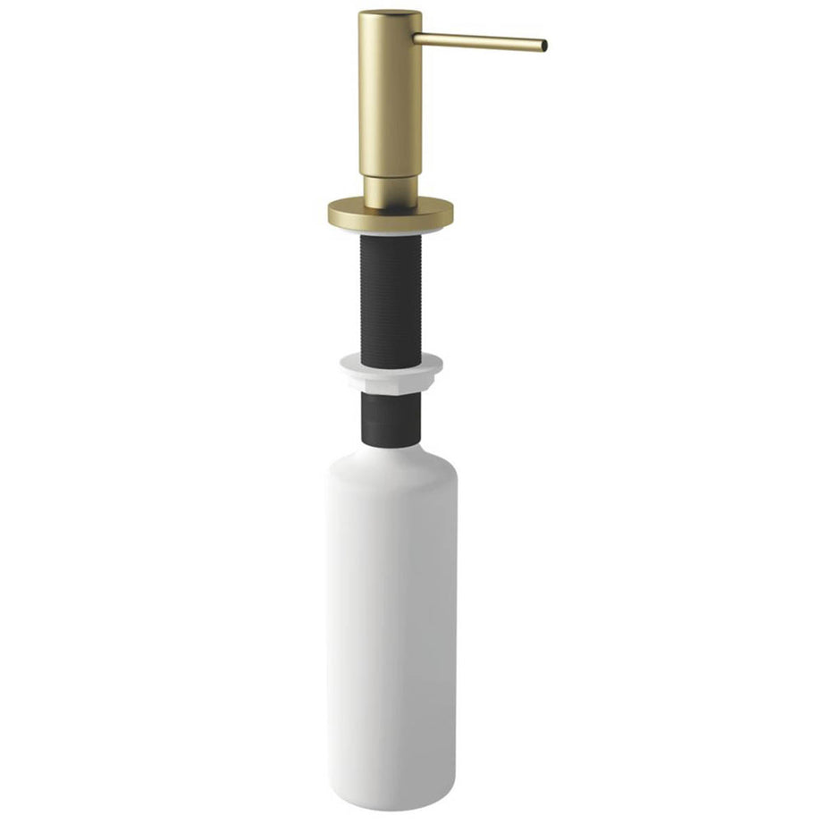 Soap Dispenser Kitchen Surface-Mounted Pumo Brushed Gold Modern Refill 300ml - Image 1