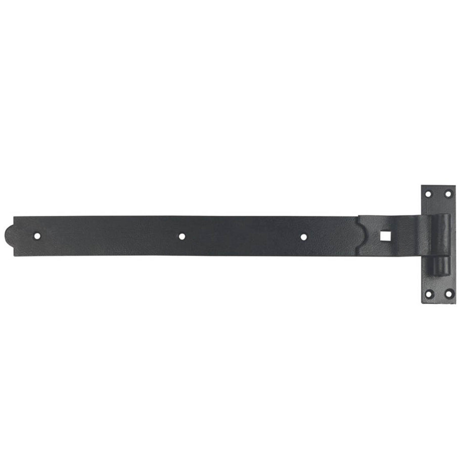 GateMate Cranked Band Hook Hinge Plate Steel Black 165mm x 24" x 600mm 2 Pack - Image 1
