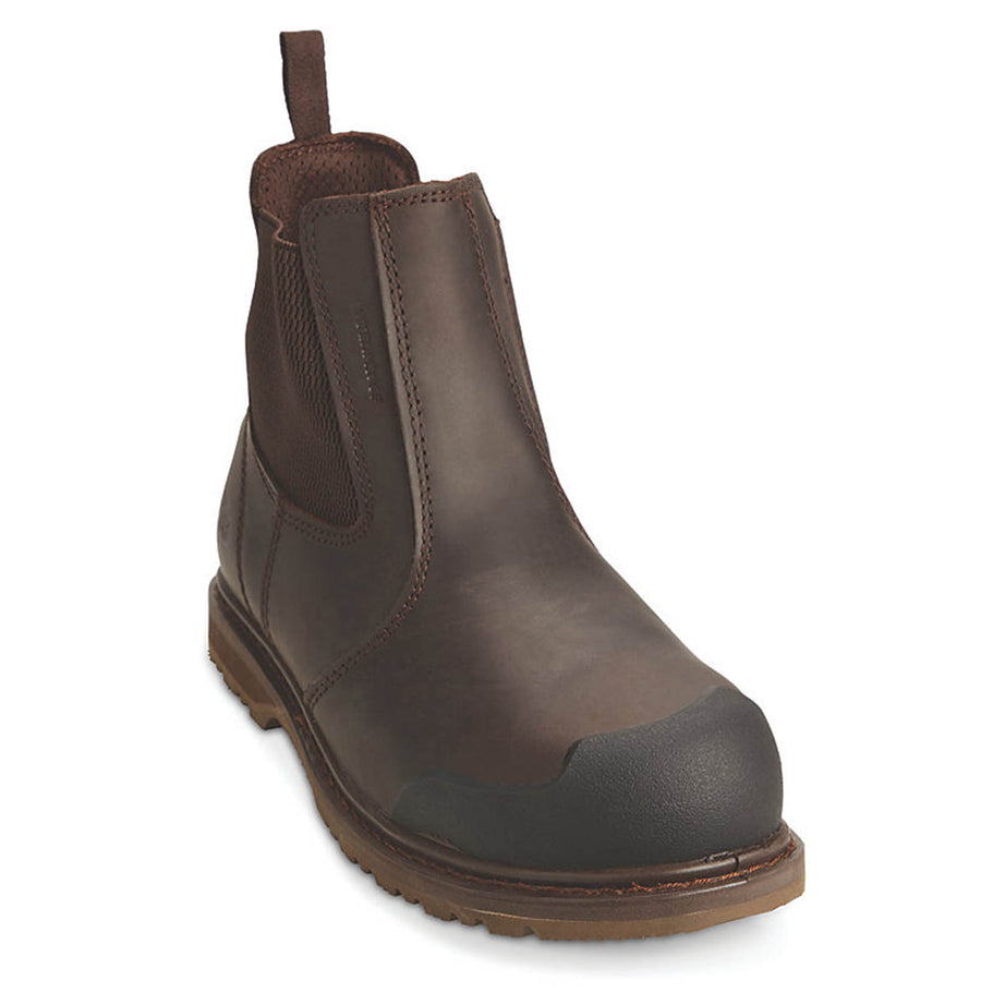 Site Safety Dealer Boots Mens Wide Fit Brown Leather Work Shoes Steel Toe Size 7 - Image 1