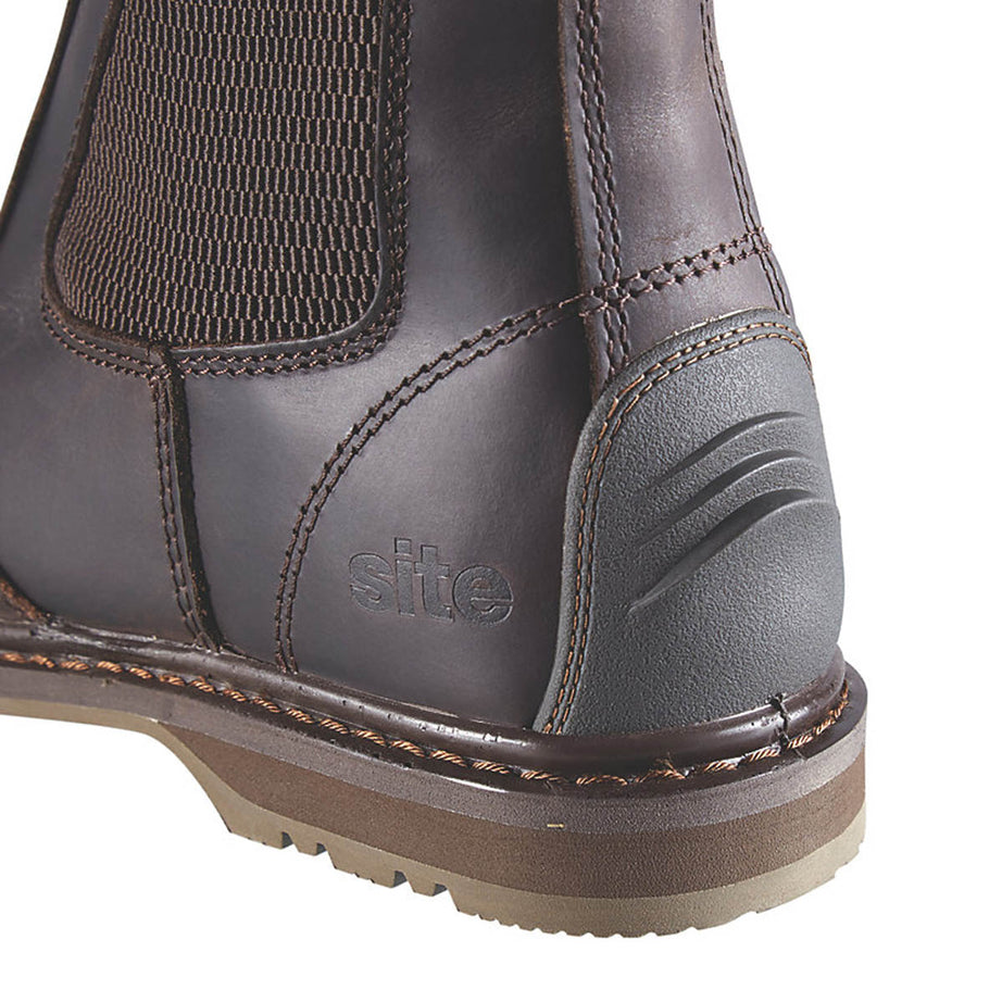 Site Safety Dealer Boots Mens Wide Fit Brown Leather Work Shoes Steel Toe Size 7 - Image 4