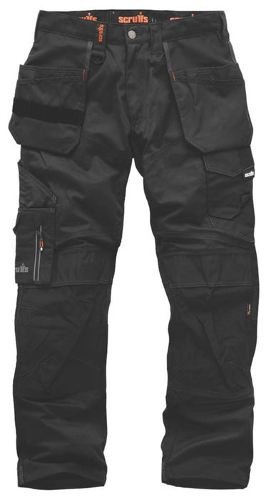 Scruffs Work Trousers Holster Black 10 Pockets Slim Fit Lightweight 30" W 29" L - Image 1