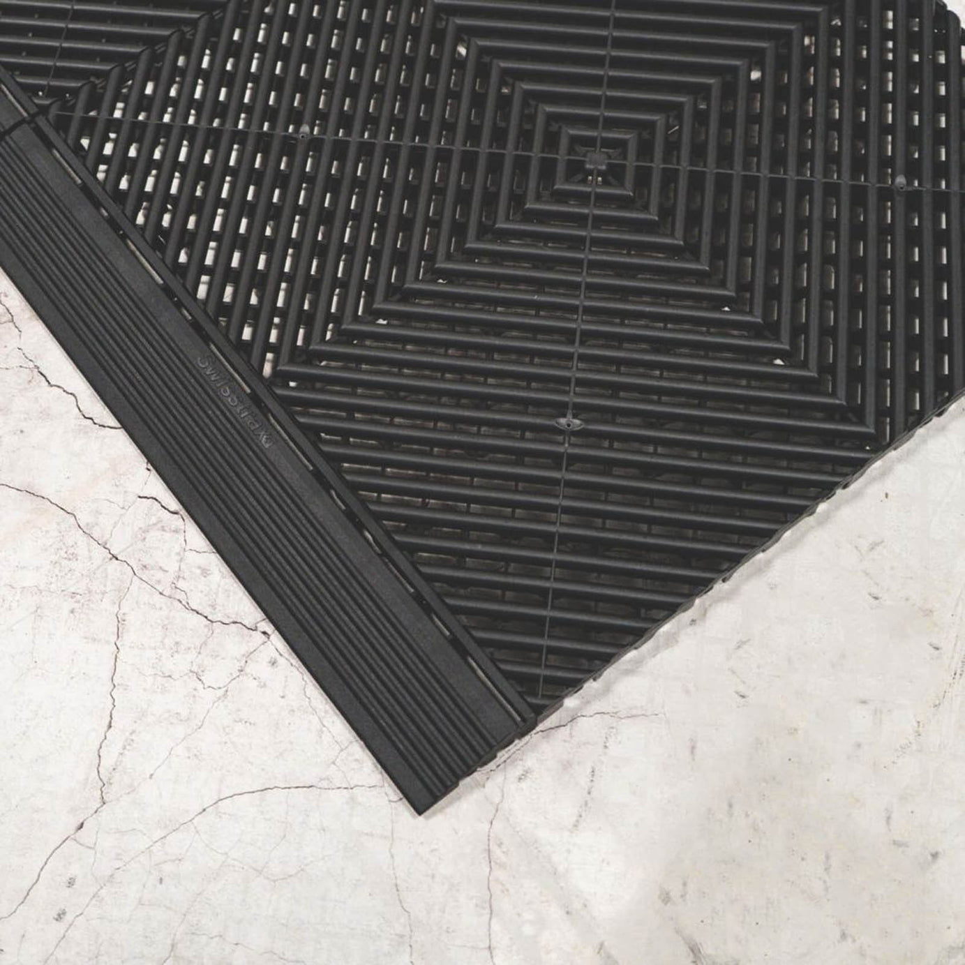 Swisstrax Ribtrax Pro Vented Garage Floor Tile Ramp Jet Black 400mm x 63mm 4 Pack - Image 3