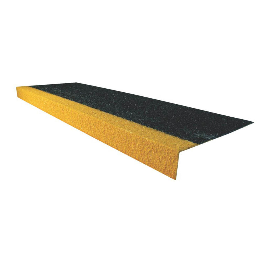 COBA Europe  Black & Hi-Vis Yellow GRP Anti-Slip Stair Tread Cover 1000 x 345 x 55mm - Image 1