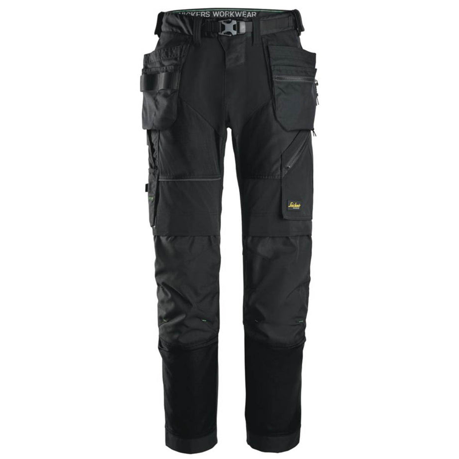 Snickers Work Trousers Mens Regular Fit Black Stretch Multi Pockets 35W 32L - Image 1