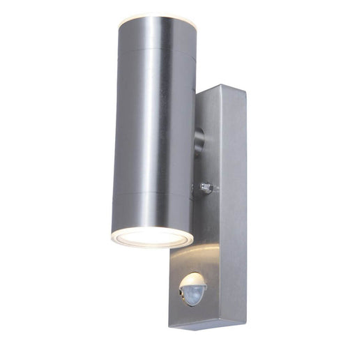 Outdoor Wall Light With PIR Sensor Dusk To Dawn LED Silver 3000K IP44 9W 760Lm - Image 1