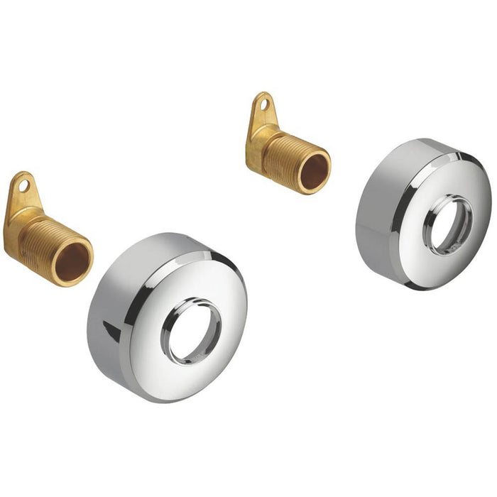 Mira Bar Valve Fixing Kit Chrome Brass Round ABS Covers Solid Easy Installation - Image 1