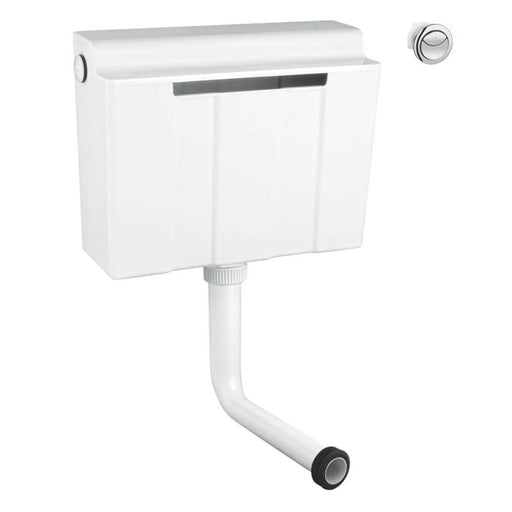 Toilet Tank WC Concealed Cistern Dual Flush 3 - 6Ltr White Chrome Push Button - Image 1