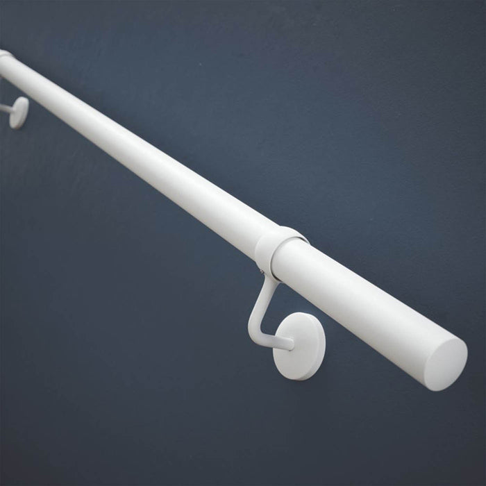 Rail Handrail Grab Steel Kit Matt White Antibacterial Coating Indoor 3600mm - Image 2