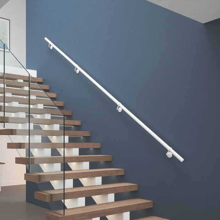 Rail Handrail Grab Steel Kit Matt White Antibacterial Coating Indoor 3600mm - Image 3