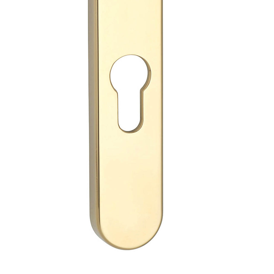 Mila Door Handles Gold Type A Euro Lock Zinc Alloy 92PZ Indoor Outdoor Pair - Image 4