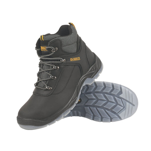 DeWalt Safety Boots Laser Black Leather Wide Fit Size 11 - Image 1