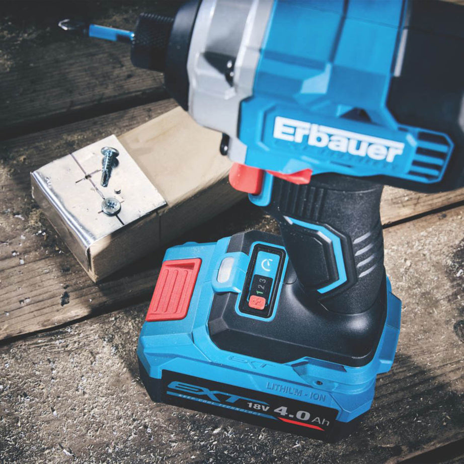 Erbauer Impact Driver 18V 4.0Ah Li-Ion ERI1093IPD Brushless Soft Grip Compact - Image 6