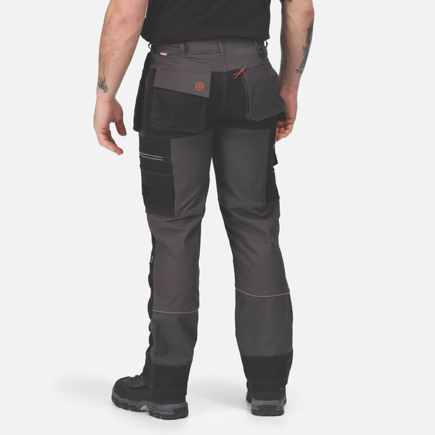 Regatta Work Trousers Mens Classic Fit Grey Black Stretch Multi Pockets 44W 29L - Image 4