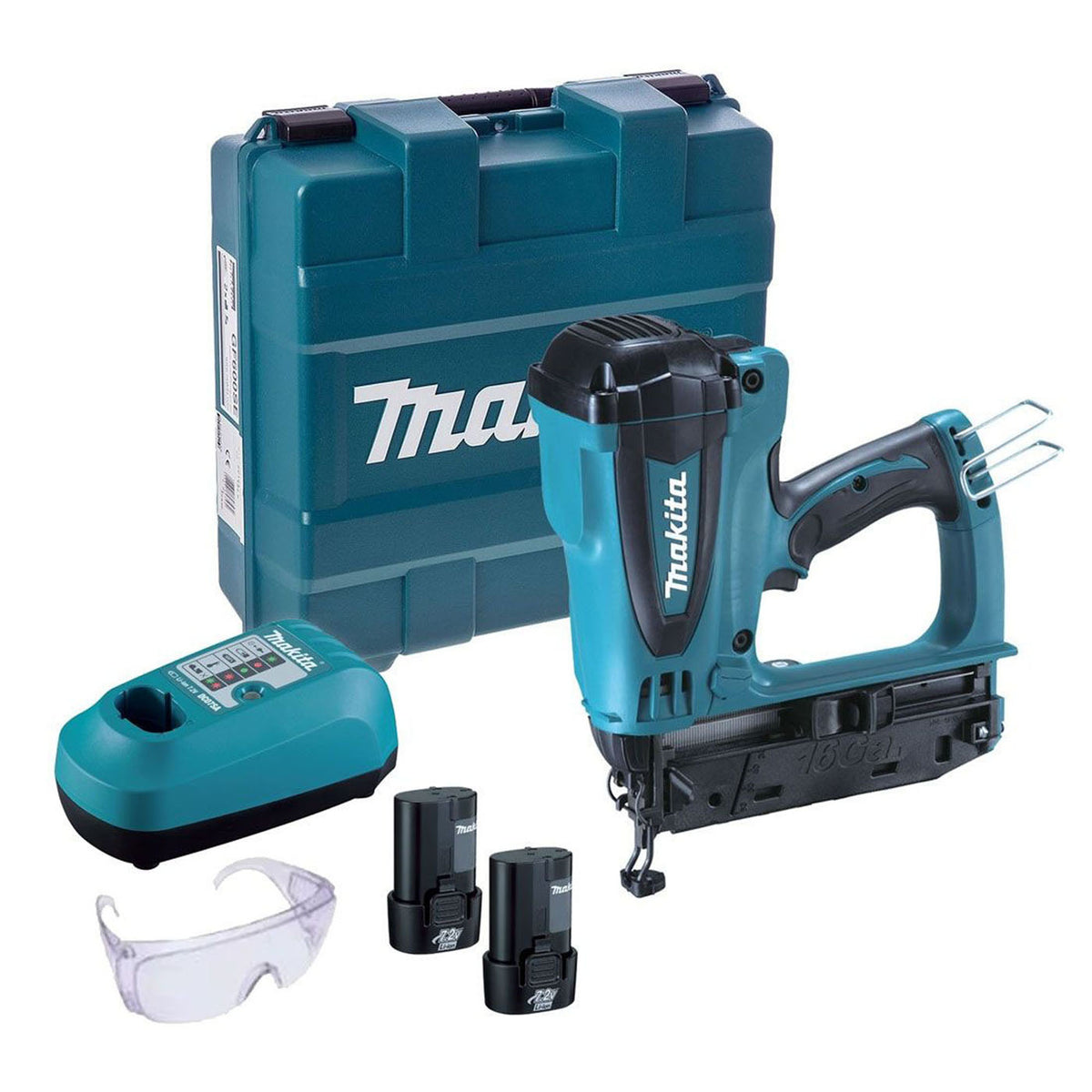 Makita Gas Nail Gun Cordless 7.2V 2x1Ah Li-ion GF600SE 2nd Fix Nailer Soft Grip - Image 1