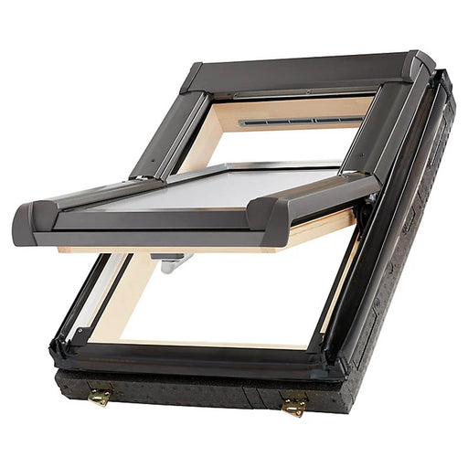 Roof Window Standard Glazed Anthracite Aluminium Alloy Centre Pivot 55X78cm - Image 1