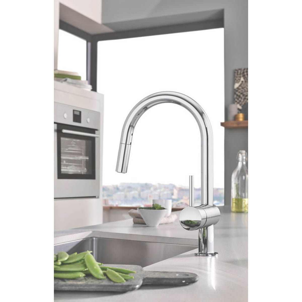 Grohe Kitchen Tap Mono Mixer Chrome Pull Out Single Lever Contemporary Faucet - Image 4