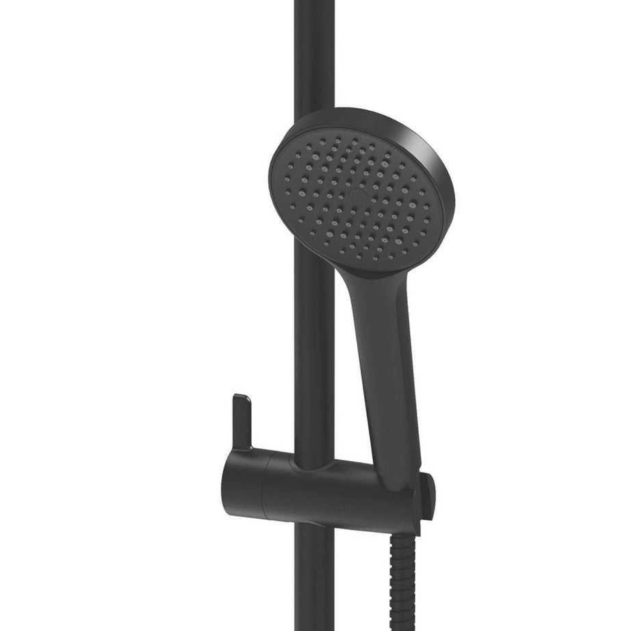Swirl Overhead Shower Kit Black Stainless Steel Single Spray Pattern Round - Image 4
