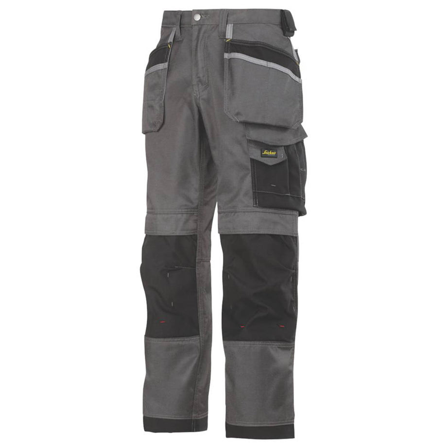 Snickers Work Trousers Mens Relaxed Fit Grey Black Multi Pockets Cargo 35"W 35"L - Image 1