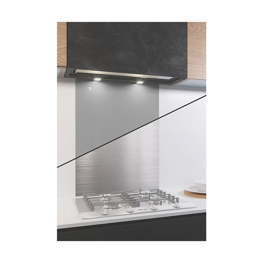 AluSplash Splashback Space Silver/Brushed Steel - Image 1