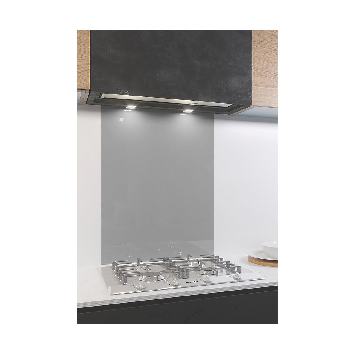 AluSplash Splashback Space Silver/Brushed Steel - Image 2