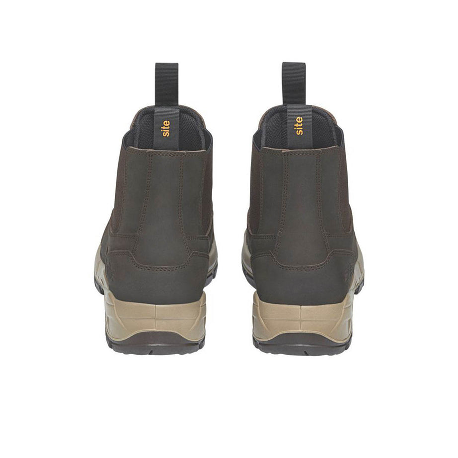 Mens Safety Dealer Boots Brown Waterproof Steel Toe Cap Slip On Comfort Size 10 - Image 6