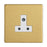 Round Pin Wall Socket 5A 1-Gang Unswitched Brushed Brass with White Inserts - Image 2