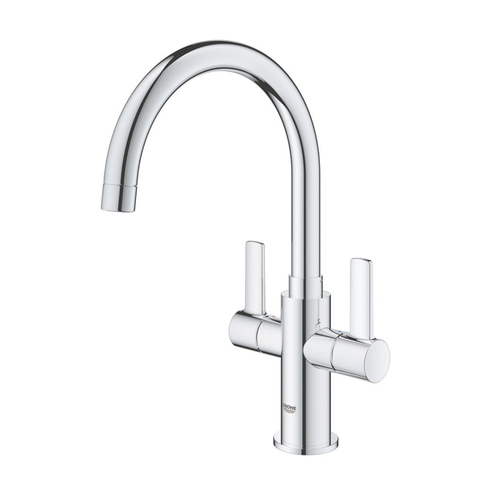 Grohe Kitchen Sink Tap Mono Mixer Double Lever Chrome Ceramic Disc Swivel Spout - Image 1