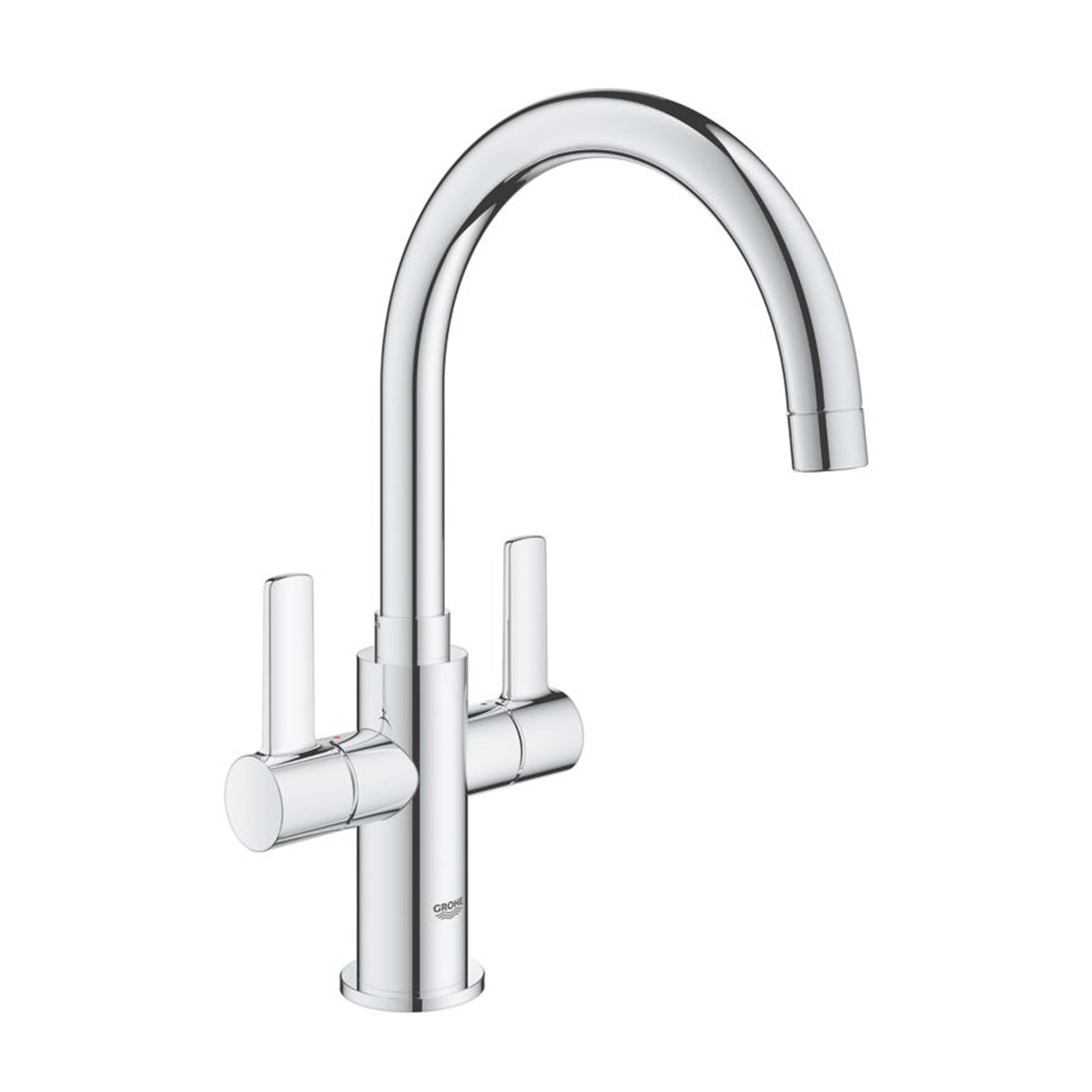Grohe Kitchen Sink Tap Mono Mixer Double Lever Chrome Ceramic Disc Swivel Spout - Image 2