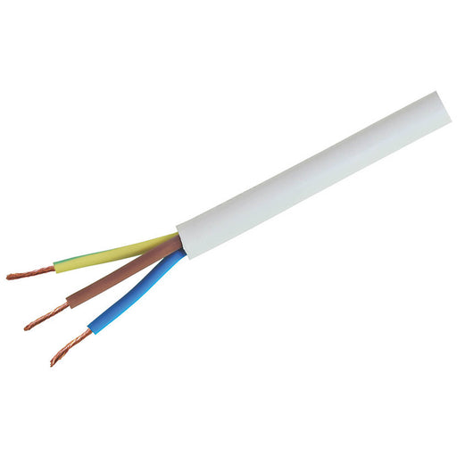 Time Electrical Cable 3183Y 3 Core Round Flexible Indoor White 1mm² Drum 50m - Image 1