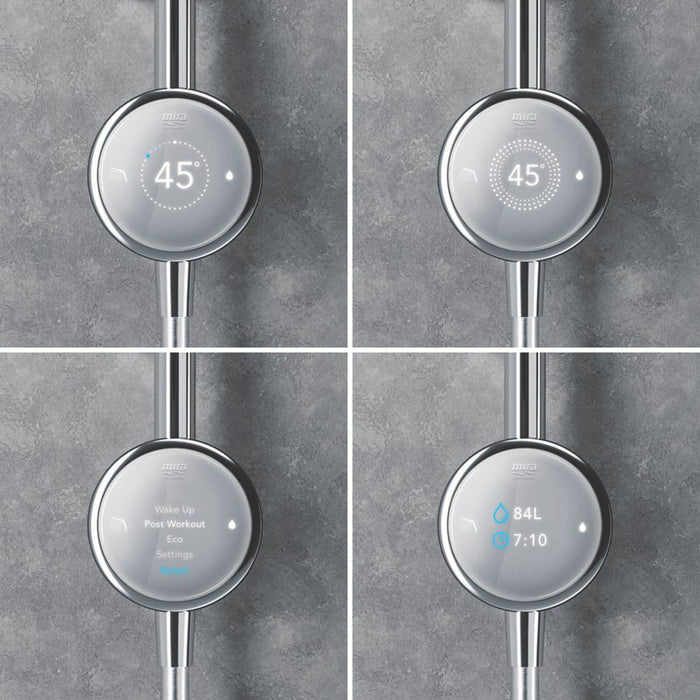 Mixer Shower Digital Chrome Single Outlet Thermostatic Round 4-Spray Pattern - Image 4