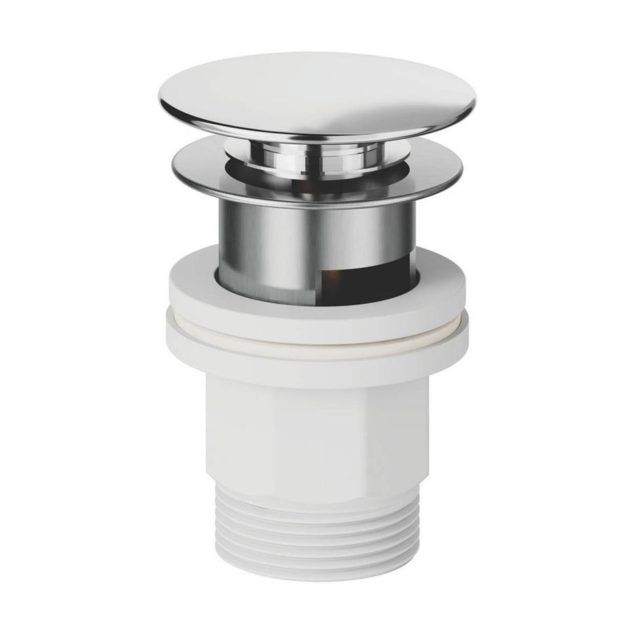 Swirl Basin Mixer Tap Mono Single Lever Chrome Brass With Clicker Waste 143mm - Image 4